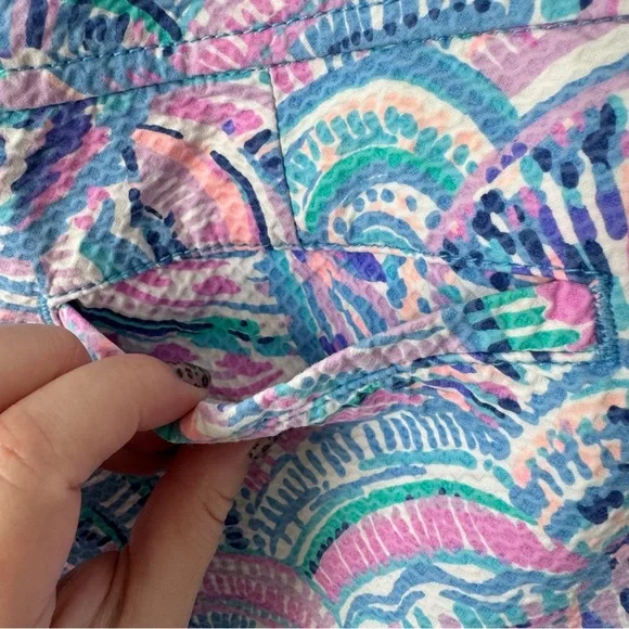 Lilly Pulitzer The Buttercup Shorts Size 2 Happy as a Clam Print Scalloped Pink - Picture 10 of 12